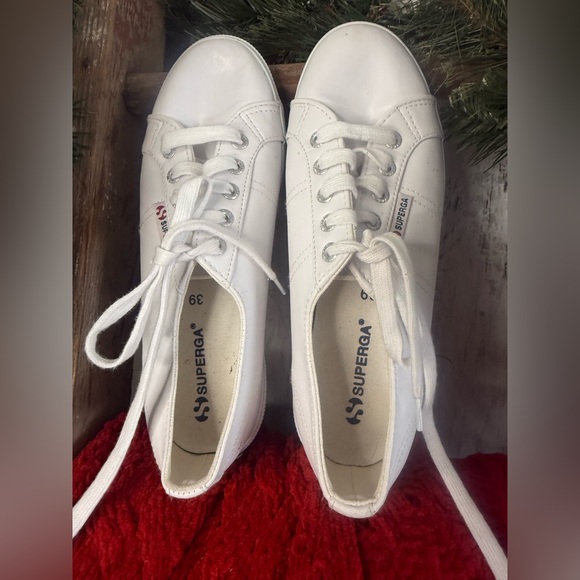 Superga Shoes - Superga Cotu Classic Women's Size 6 Shoes White Leather Casual Sneakers